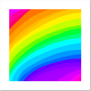 Bright Striped Rainbow (Curved) Posters and Art